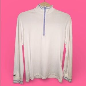 White Long Sleeve Ralph Lauren Polo Golf Shirt